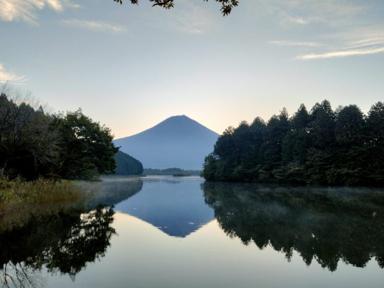 田貫湖にうつる逆さ富士