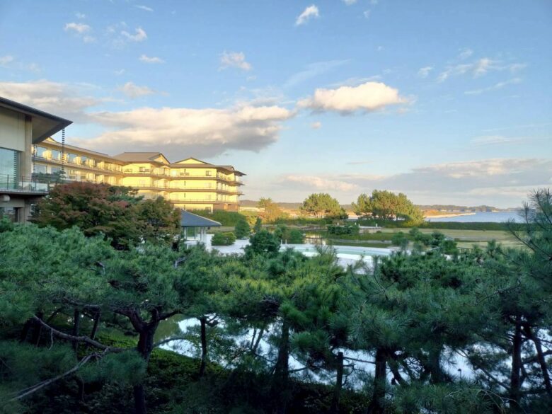 松島一の坊ビューバスツインのお部屋からの景色