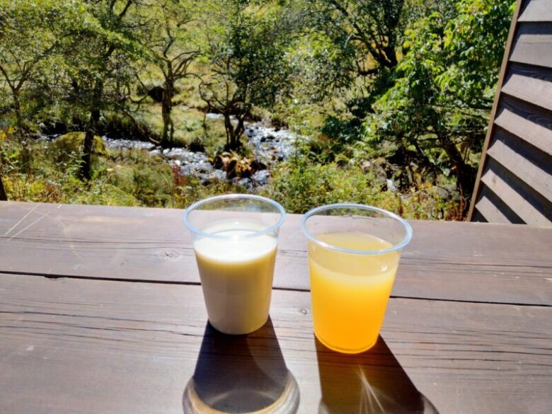 八ヶ岳牛乳と諏訪りんごジュース