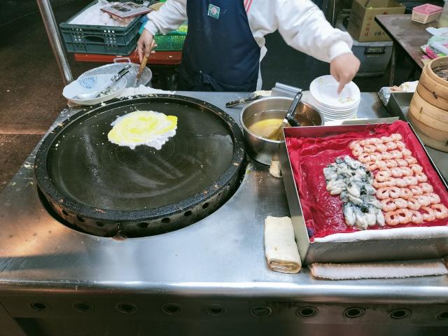 蚵仔煎の料理工程