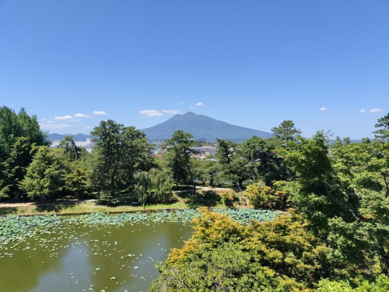 弘前城からみた岩木山