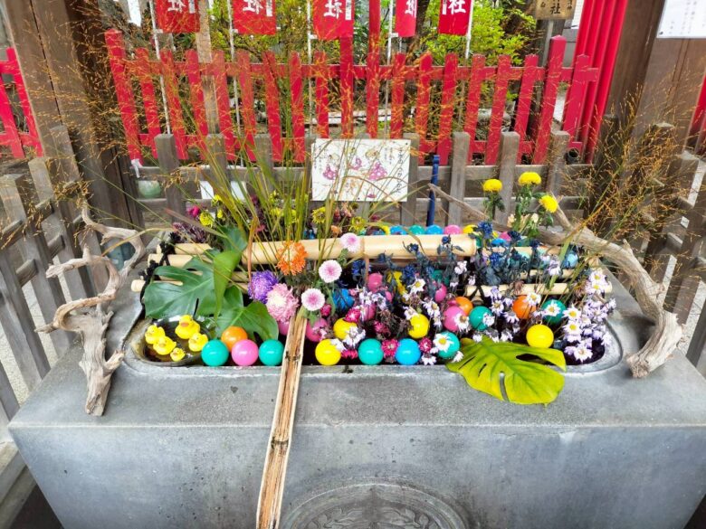 下谷神社の花手水