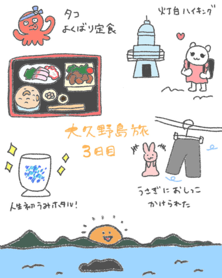 大久野島旅3絵日記