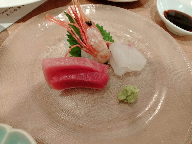 松島一の坊の夕食ビュッフェお造りの刺身