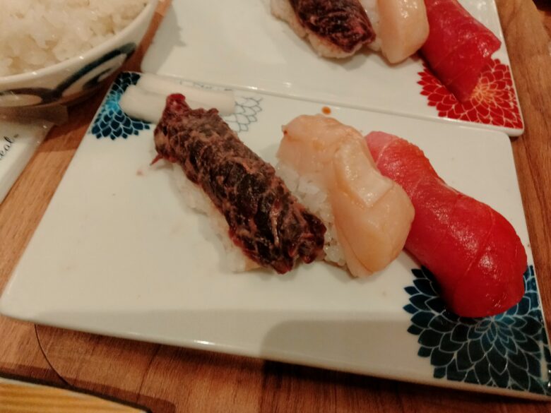 松島一の坊の夕食ビュッフェの寿司
