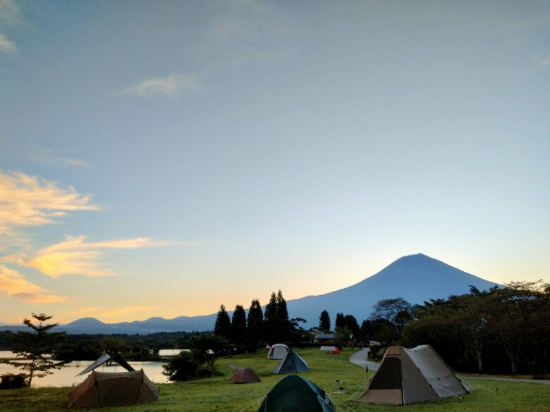 田貫湖キャンプ場のテントサイト