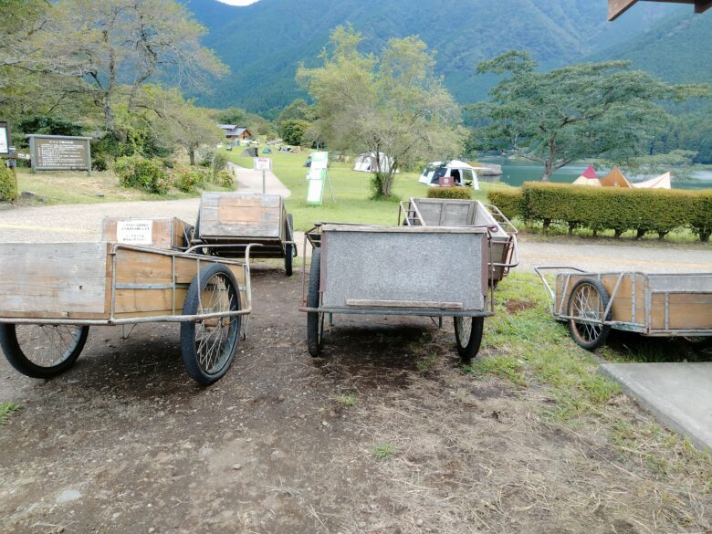 田貫湖キャンプ場のリヤカー