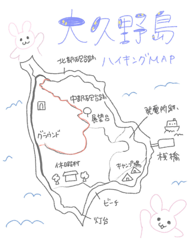 大久野島ハイキングマップ