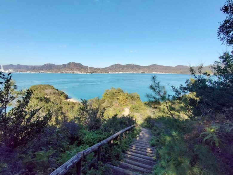 大久野島展望台から下るコース